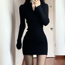 구디프 수트 하프집업 미니 긴팔 원피스 빅사이즈 포함