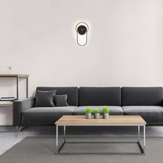 LED 인테리어 조명 벽시계 벽등 20W, 블랙