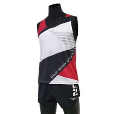 Deuce 七件背心+短褲套組 MPS-3031, 黑+白+紅（上）