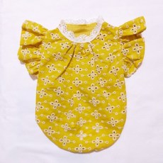 도기스타 강아지 호박 날개 크롭 티셔츠, 머스터드, 1개