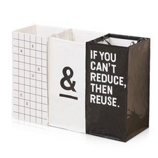 Reborn.J 雙面設計三格家用回收桶 L號, 混色, 1組