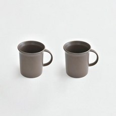 ERATO 韓國製 Marre 咖啡廳大馬克杯 400ml, 2個, 深褐色