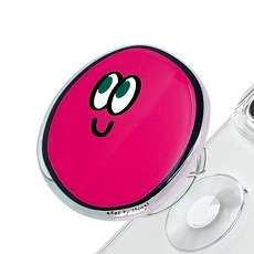 쏭스디자인 아크릴 체인지 탈부착 스마트 톡, 눈똥글 동글핫핑크, 1개