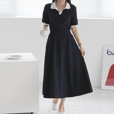 BONBONSTORY Maybe 翻領孕婦連身裙