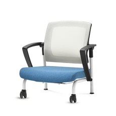 체어포커스 슬라이딩 좌식의자 C530, 블랙(팔걸이) + 화이트(등받이) + 고급 블루(방석), 1개