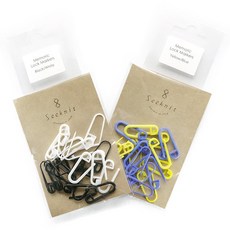 Seeknit 素色迴紋針 4款 各5入, 白色、黑色、黃色、藍色, 1套