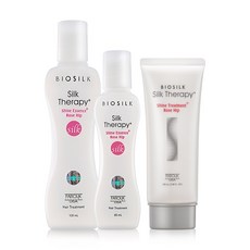BIOSILK Silk Therapy 絲洛比 玫瑰果護髮精華 130ml+65ml+柔亮護髮素 100ml, 1組