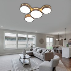 WONHA LED EVA 4燈 客廳燈 80W, 鋼 + 白色