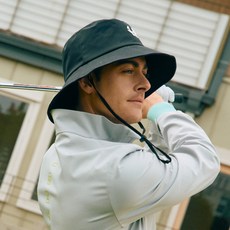 EIGHTEEN H 長版寬簷抽繩高爾夫漁夫帽, 黑色