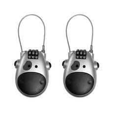 旅行方塊防盜纜繩3數字安全鎖 銀色, 2個