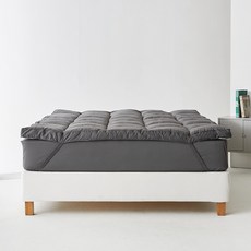 La Pomme Attique 純棉鬆緊帶床墊, 斜紋深灰色