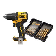 DEWALT 得偉 20V 緊湊型鎚鑽驅動器 + 用於衝擊的鈦鑽頭套裝, 1套