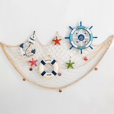 AAIN STORE 海洋風格地中海漁網裝飾掛飾, 象牙白