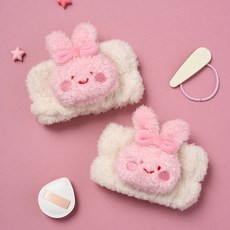 BUTTERSHOP 毛茸茸Scrabbit洗臉手腕帶, 象牙白, 2個