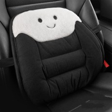 Ez2mk 燈芯絨可愛汽車座椅靠墊 背墊 MS-1710, 黑色, 1個