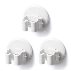 ABC 免鑽孔壁掛式可拆卸拖把架, 白色, 3個