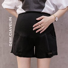 시크 데님 임산부 청반바지