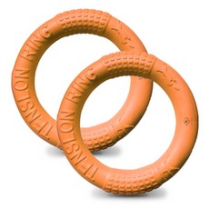 DING DONG PET 狗狗絨毛飛盤環玩具, 橘色, 2個