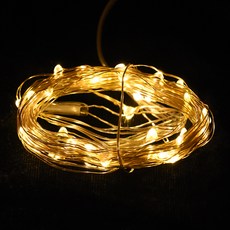 PARTYHAELED 100P led線燈鋼絲電池防水盒燈泡 1個, 暖白