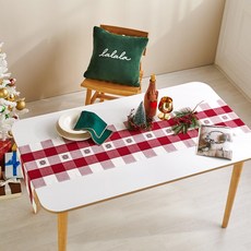 Modern House 雪花刺繡格紋桌旗, 1個, 混色, 35 x 170 cm