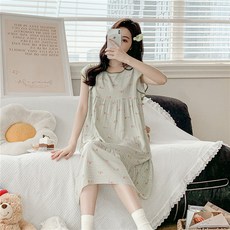 피어니스트 여성용 루즈핏 H라인 원피스 홈웨어 잠옷