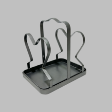 라보비아 주방 조리대 정리 도마 수납 물받이 냄비뚜껑 거치대 18.3 x 13.5 x 18.3 cm, 그레이, 1개