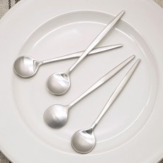 餐桌藝術 阿貝拉無光銀摩卡匙 4入, 4個, 單色