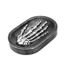 JCP 復古骷髏肥皂盤, 黑色, 1個