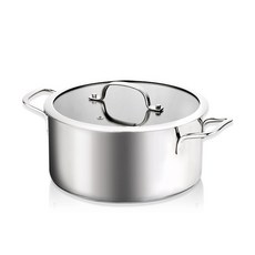 LIVENS IH爐適用Grand 3層304不鏽鋼雙耳湯鍋+鍋蓋組, 單色, 20cm, 1組