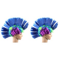 마켓감성 펑키 맨드라미 머리 가발, 타입 2, 2개