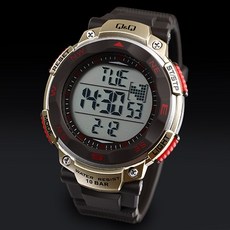 큐앤큐 MAN-BLACK 스포츠 100m 방수 전자시계 M124J