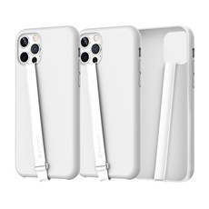 SINJIMORU 第3代矽膠腕帶支架手機保護殼, 白色, 3入