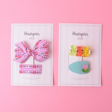 에스케이아이앤디 여아용 체크첼로 헤어핀 4종 세트