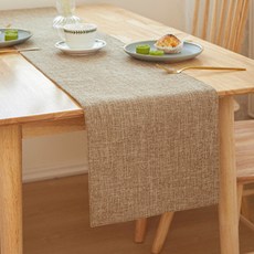 Bareunliving 亞麻桌旗, 1個, 30 x 210 cm, 卡其色