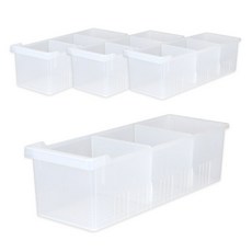 SHABATH 櫥櫃分類收納籃 基本型 4入+隔板 8入, 半透明