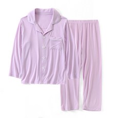 孩童款夏季翻領長袖睡衣組