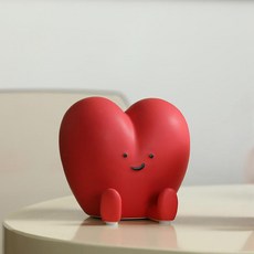 Souplace 可愛愛心陶瓷擺件 S261-0028, 霧面紅