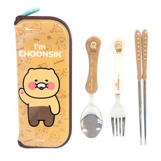 LILFANT KAKAO FRIENDS 筷子湯匙叉子拉鍊餐具盒組, 混色, 1組