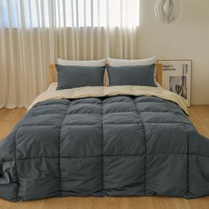 BAZAAR 飯店風質感羽絨被, 深灰色
