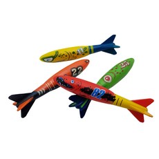游泳池潛水玩具魚雷四件組, 1組, 混色