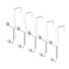 EVER HOUSE 免打孔多功能門後掛鉤, 白色, 5個