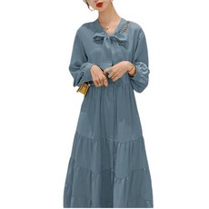 女款蝴蝶結孕婦蛋糕連身裙 HR341