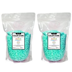 로라펫 수족관 장식 컬러 스톤 파우치, 에메랄드 민트, 2개