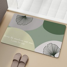 위더홈 은행잎 포인트 논슬립 매트, 그린