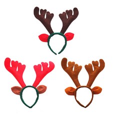 耳朵與鹿角分離 大鹿角聖誕魯道夫髮飾3件組, A, B, C, 1套