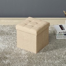 예다움 벤치 수납 스툴 의자 소, 베이지, 1개