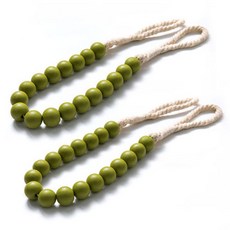 펠리스제이 알록달록 구슬 커튼끈 74cm, 그린, 2개