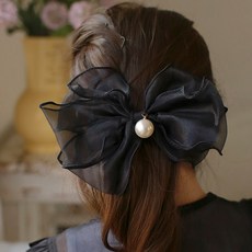 LuckyBambine 兒童浪漫珍珠蝴蝶結自動髮夾