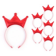 PARTYHAE 可愛皇冠髮箍, 紅色, 6個