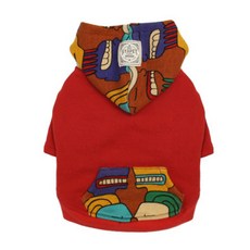 LIVINGDUO 寵物連帽衫 新款日常服, 紅色